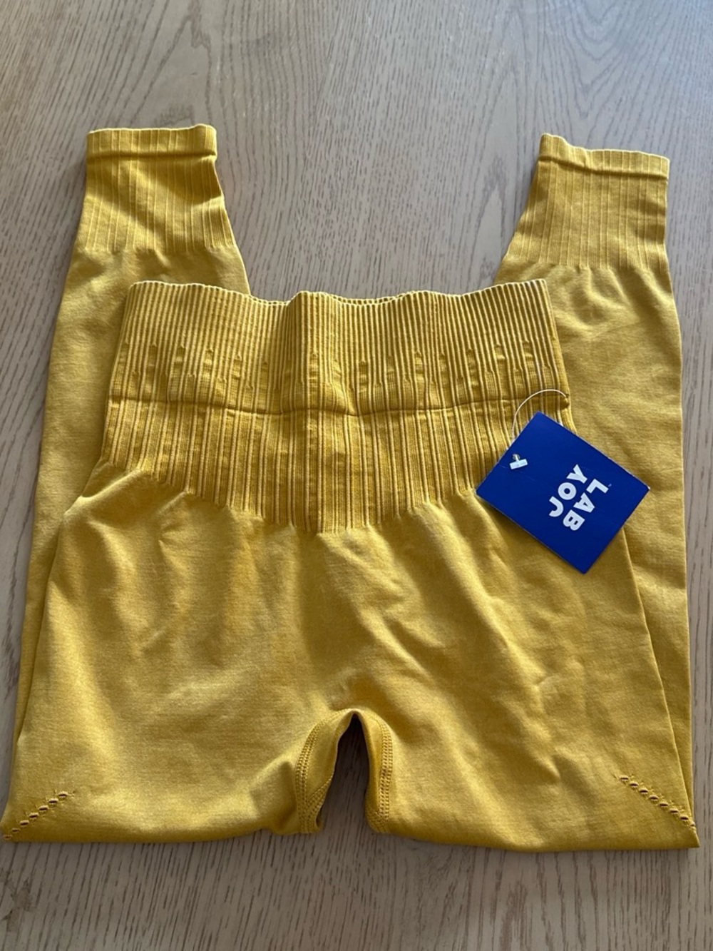 JOYLAB Yellow Ribbed High-Waist women’s  Leggings NWT XS